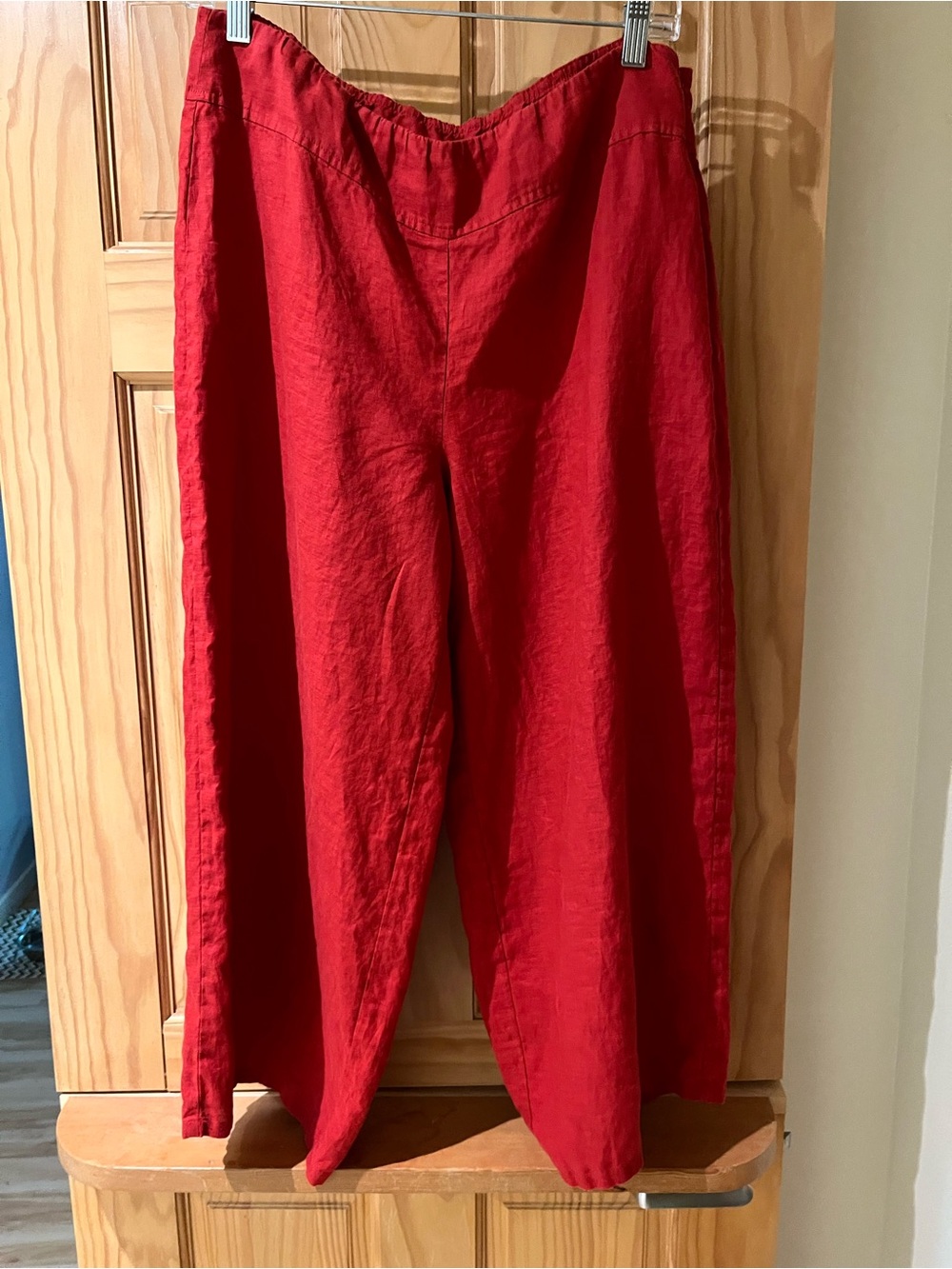 EILEEN FISHER Linen wide leg cropped pants (Medium)